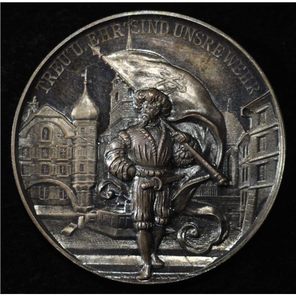 1893 SWISS SHOOTING MEDAL BERN BIEL SILVER