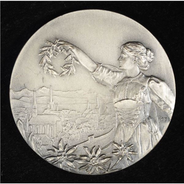 1903 SWISS SHOOTING MEDAL BERN SILVER IN BOX