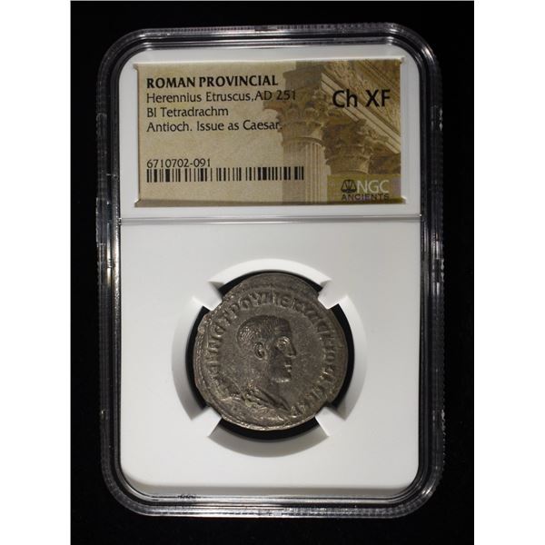 AD 251 HERENNIUS ETRUSCUS NGC CH XF