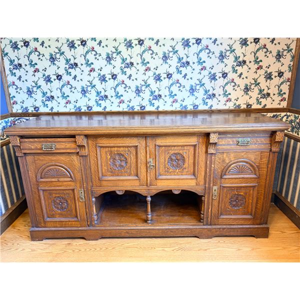 Elegantly Carved Wooden Buffet