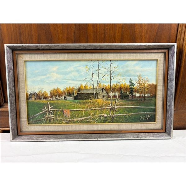 "Farm Near Redwater" Oil Painting by Fred Friedl