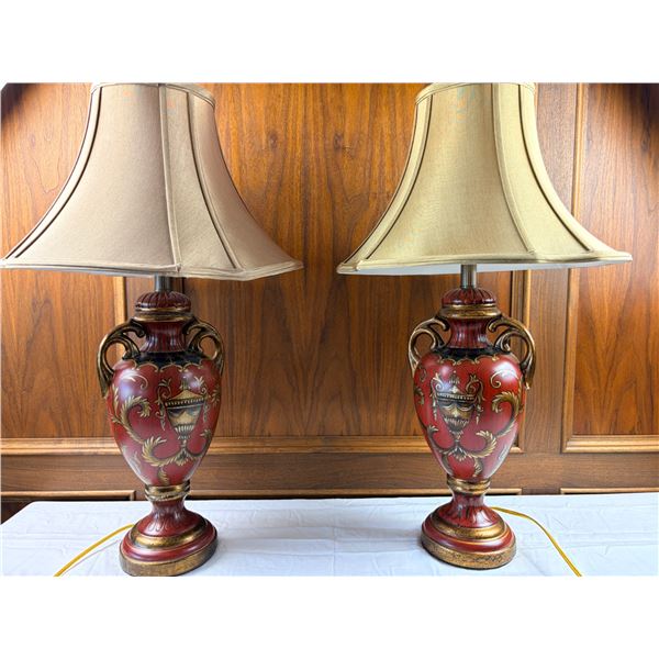 Pair of Ornate Dimmable Table Lamps