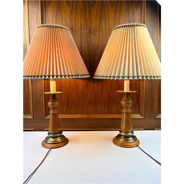 Pair of Wooden Table Lamps