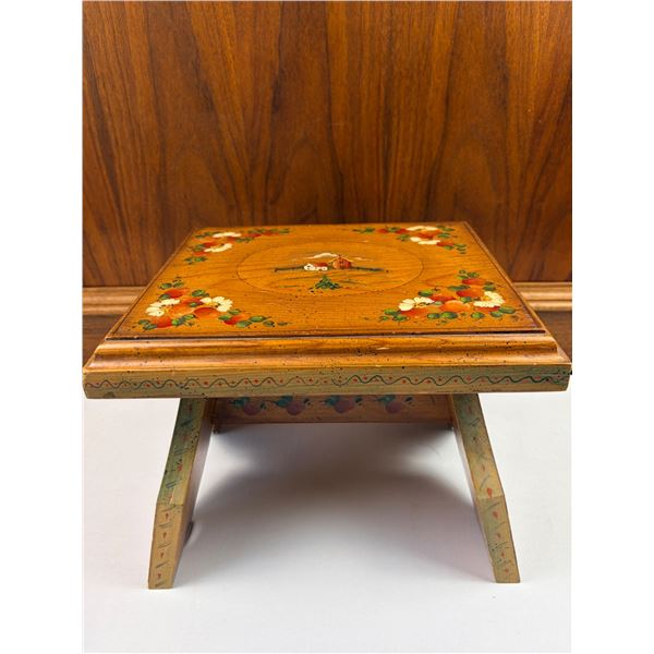 Hand Painted Wooden Stool