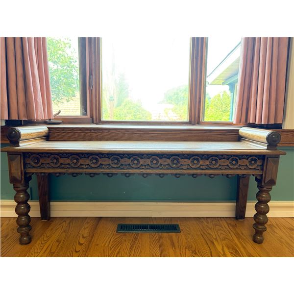 Ornately Carved Wooden Bench
