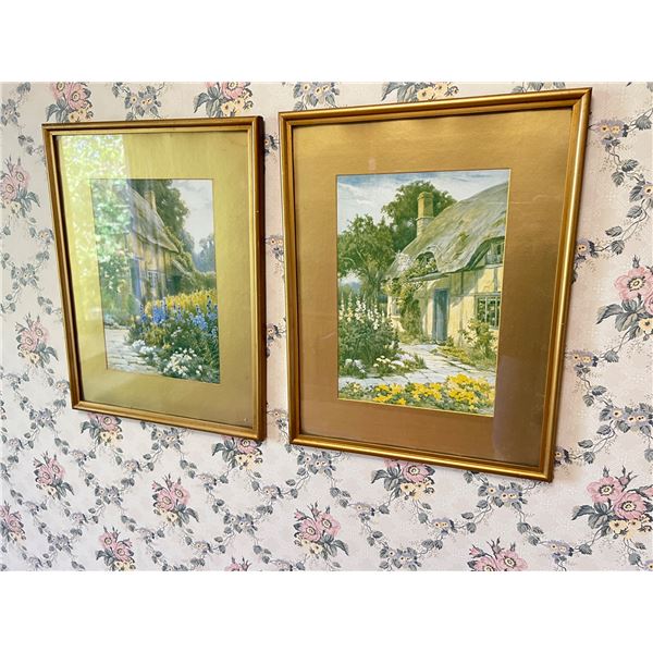 Floral Cottage Scene Prints