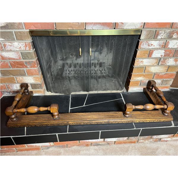 Antique Wooden Fireplace Fender