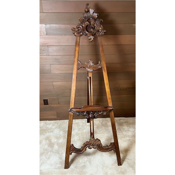 Elegantly Carved Wooden Easel