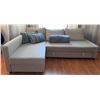 Image 1 : Light Grey Sectional Sofa Bed with Storage Chaise