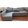 Image 4 : Light Grey Sectional Sofa Bed with Storage Chaise
