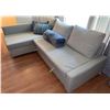 Image 5 : Light Grey Sectional Sofa Bed with Storage Chaise
