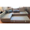 Image 6 : Light Grey Sectional Sofa Bed with Storage Chaise