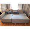 Image 7 : Light Grey Sectional Sofa Bed with Storage Chaise