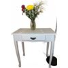 Image 2 : White Wooden Side Table and Black Floor Lamp Set