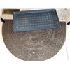 Image 3 : Rectangular Wood Table, Two Honeywell Fans, Rubber Boot Tray, Doormat