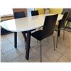 Image 1 : Modern White Rectangular Dining Table With Four Black Chairs