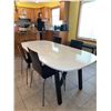 Image 3 : Modern White Rectangular Dining Table With Four Black Chairs