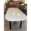 Image 4 : Modern White Rectangular Dining Table With Four Black Chairs