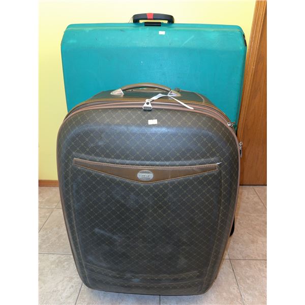 2 Suitcases—Ameer Softside and Teal Hard Shell