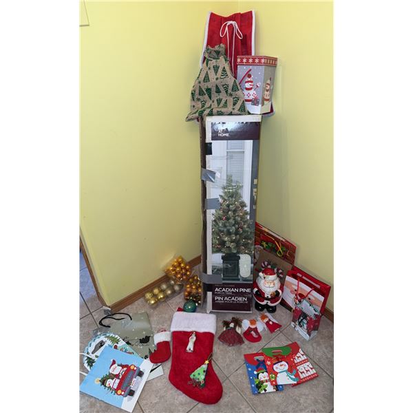Life at Home Acadian Pine Christmas Tree and Holiday Decorations Lot