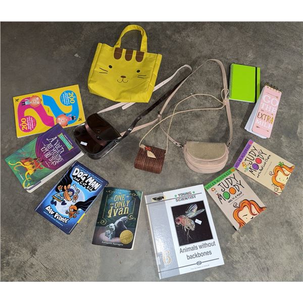 Children's Book Lot with Mixed Handbags and Notebooks