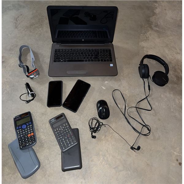 Electronics Lot: HP Laptop, Phones, Calculators, Accessories