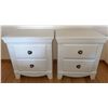 Image 1 : White Two-Drawer Wooden Nightstands