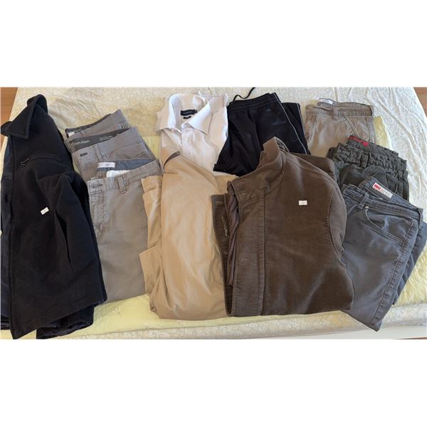 Men's Clothing Including Coats, Pants, Shorts, and Shirt
