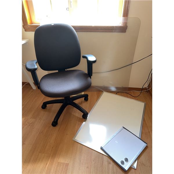 Office Chair, Whiteboard, and Floor Mat Set