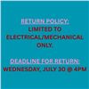 Image 1 : RETURN POLICY