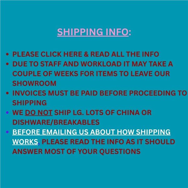 SHIPPING POLICY - CLICK ON "DETAILS" FOR INFO