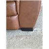 Image 5 : Brown Leather Three-Seater Sofa