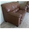 Image 4 : Brown Leather Loveseat