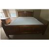 Image 1 : King Sized Wood Bed Frame With Mattress and Foam Topper
