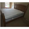 Image 3 : King Sized Wood Bed Frame With Mattress and Foam Topper