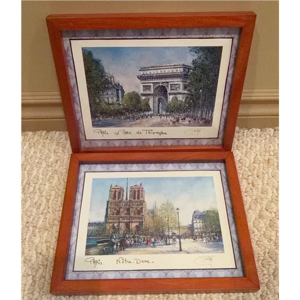Framed Paris Landmark Prints by Dubut