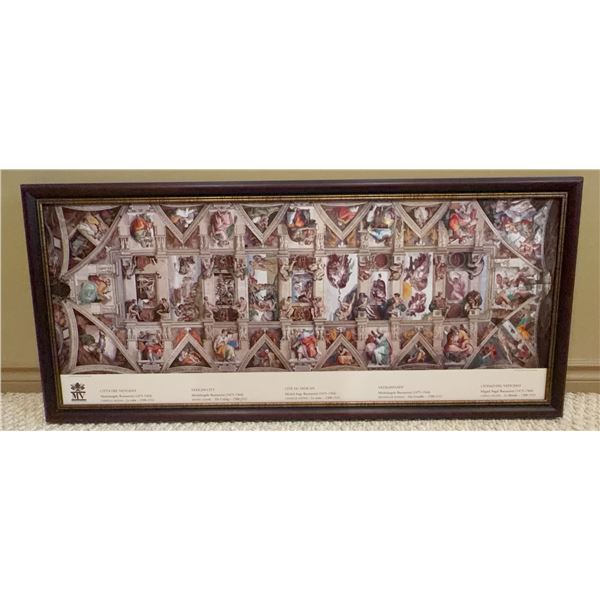 Framed Sistine Chapel Ceiling Print, 42 x 19 Inches