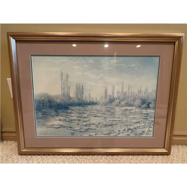 Framed Claude Monet Style Landscape Print