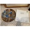 Image 2 : Decorative Art Lot: Framed Landscape, Framed Postcards, Blue Jay Plate