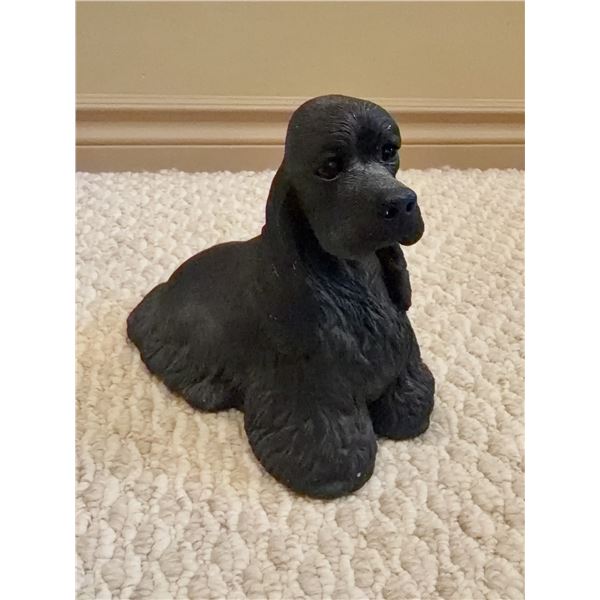Sandicast Black Cocker Spaniel Dog Figurine, 8 Inches Tall