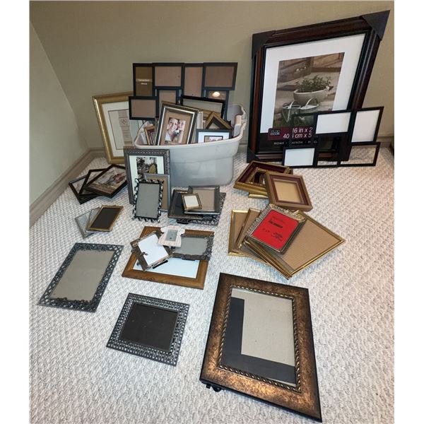 Picture Frames, Various Sizes and Styles, Some With Cracked Glass