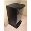 Image 2 : Black Wood and Glass Media Storage Cabinet with Adjustable Shelves