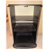 Image 3 : Black Wood and Glass Media Storage Cabinet with Adjustable Shelves