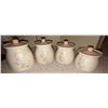 Image 1 : 4 Ceramic Floral Canisters With Lids