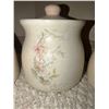 Image 4 : 4 Ceramic Floral Canisters With Lids