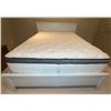 Image 1 : White Wooden Bed Frame With Organic Cotton Full Mattress