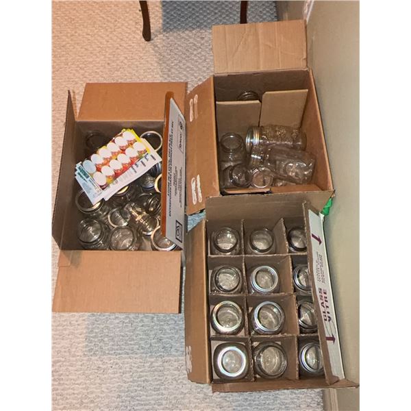 Glass Canning Jars With Lids And Labels, 3 Boxes