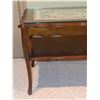 Image 2 : Wood Side Table with Glass Top and Shelf