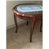Image 3 : Round Wooden Side Table with Glass Top and Drawer