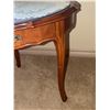 Image 5 : Round Wooden Side Table with Glass Top and Drawer